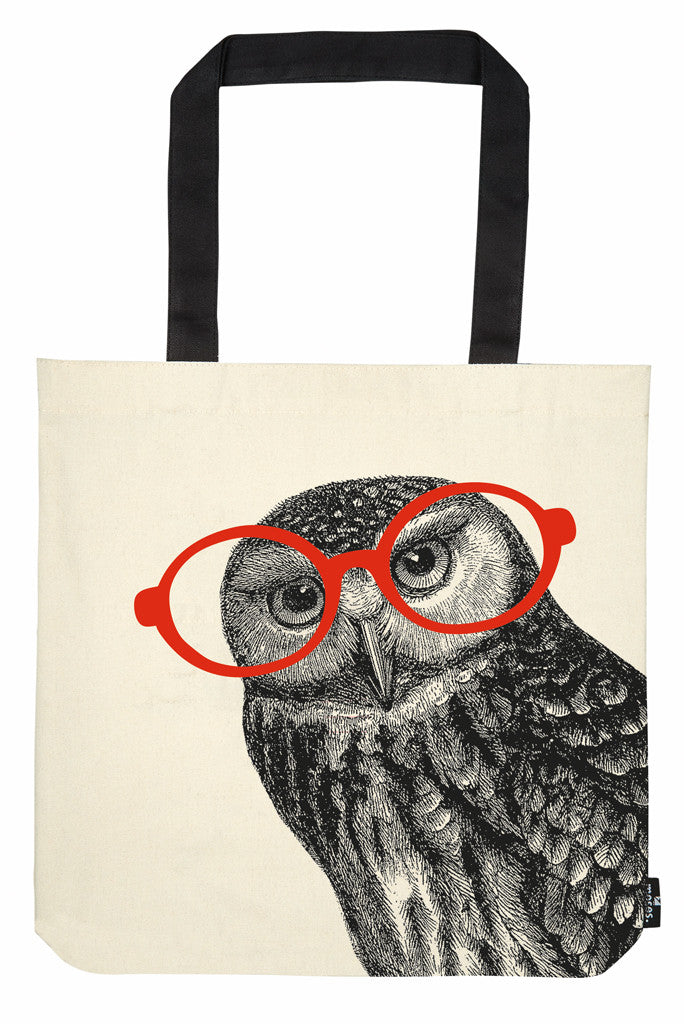 Moses τσάντα υφασμάτινη βαμβακερή 39x42 owl M83062
