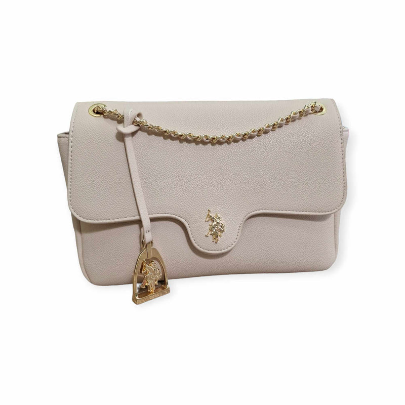 Τσάντα ώμου μεσαία US Polo Assn. Jones light beige
