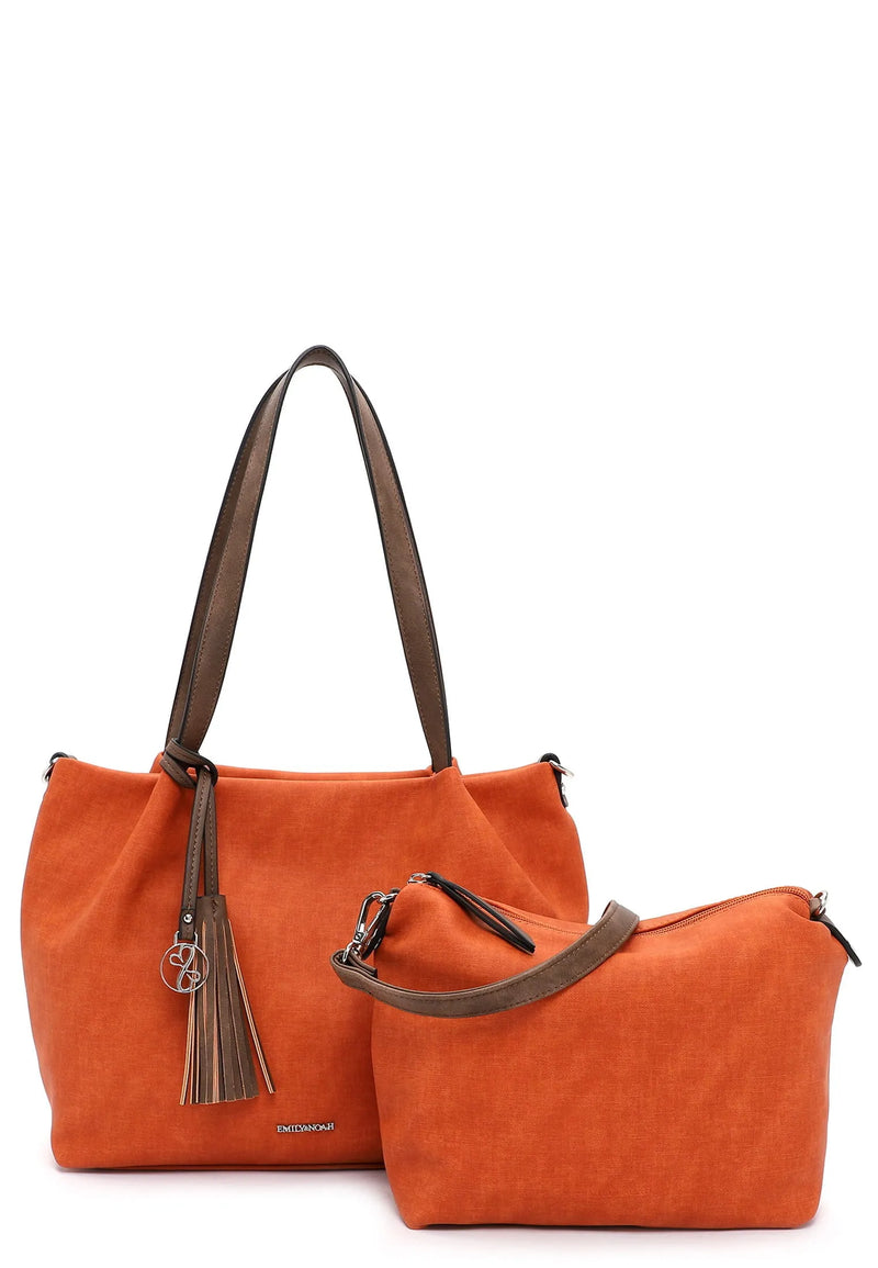 Emily & Noah shoping τσάντα μεσαία orange