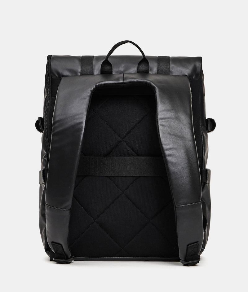 Mandarina Duck σακίδιο πλάτης eco coated με ιμάντες μαύρο