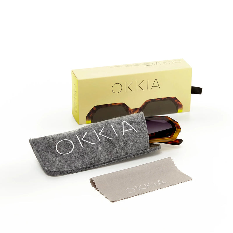 OKKIA γυαλιά ηλίου Andrea εξαγωνικά Havana yellow OK022-HY