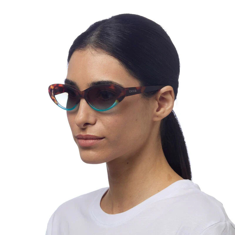 Okkia γυαλιά Lina Small Cat Eye Havana and blue OK029-HB