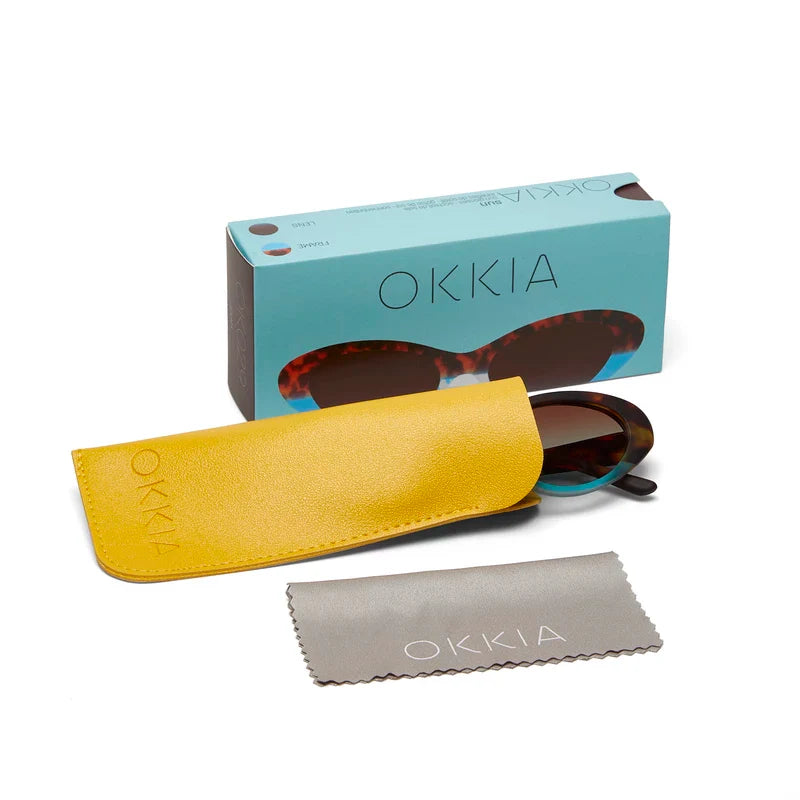 Okkia γυαλιά Lina Small Cat Eye Havana and blue OK029-HB