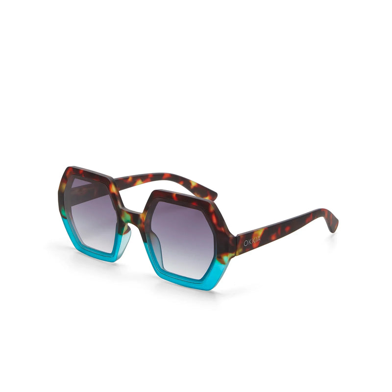 OKKIA γυαλιά ηλίου Emma εξαγωνικά blue Havana OK015-HB