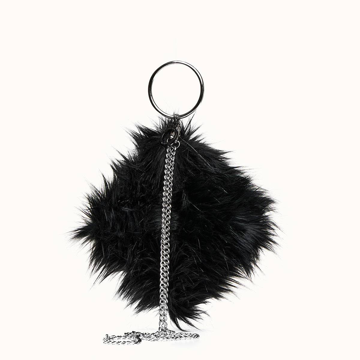 BLACK FUR SQUARE BAG CM