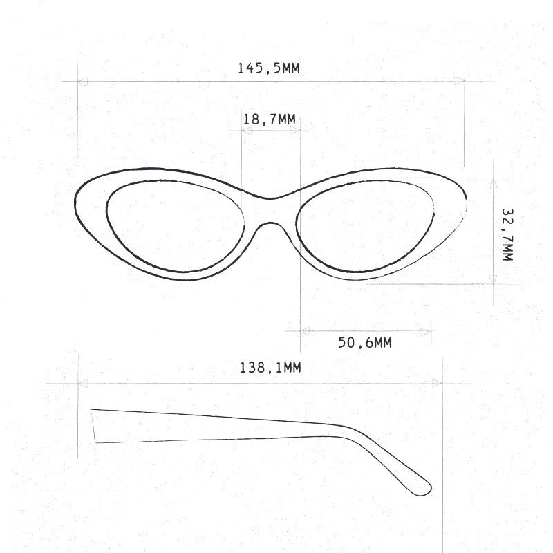 Okkia γυαλιά Lina Small Cat Eye Black rose OK029-BP