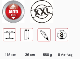 KNIRPS ΟΜΠΡΕΛΑ T.SERIES DUOMATIC X-LARGE BLACK - 34001000