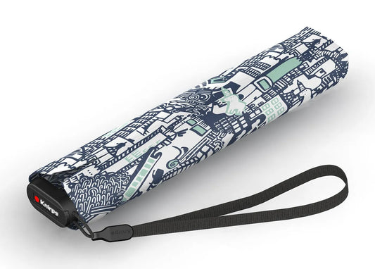 KNIRPS ΟΜΠΡΕΛΑ US.050 SLIM MANUAL MED.Story Sea, Μπλέ/Γκρί 00508815