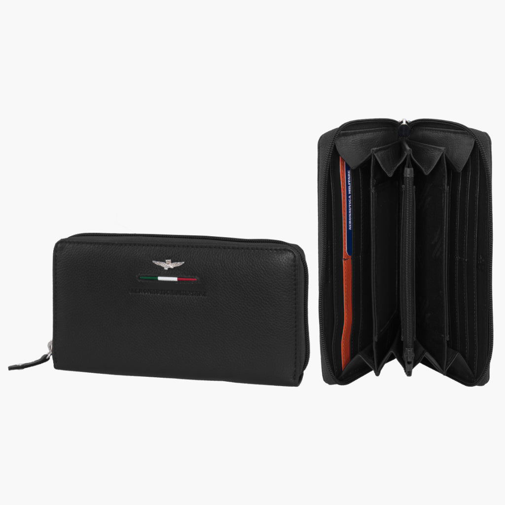 Aeronautica Militare  Δερμάτινο Πορτοφόλι RFID black AM-157