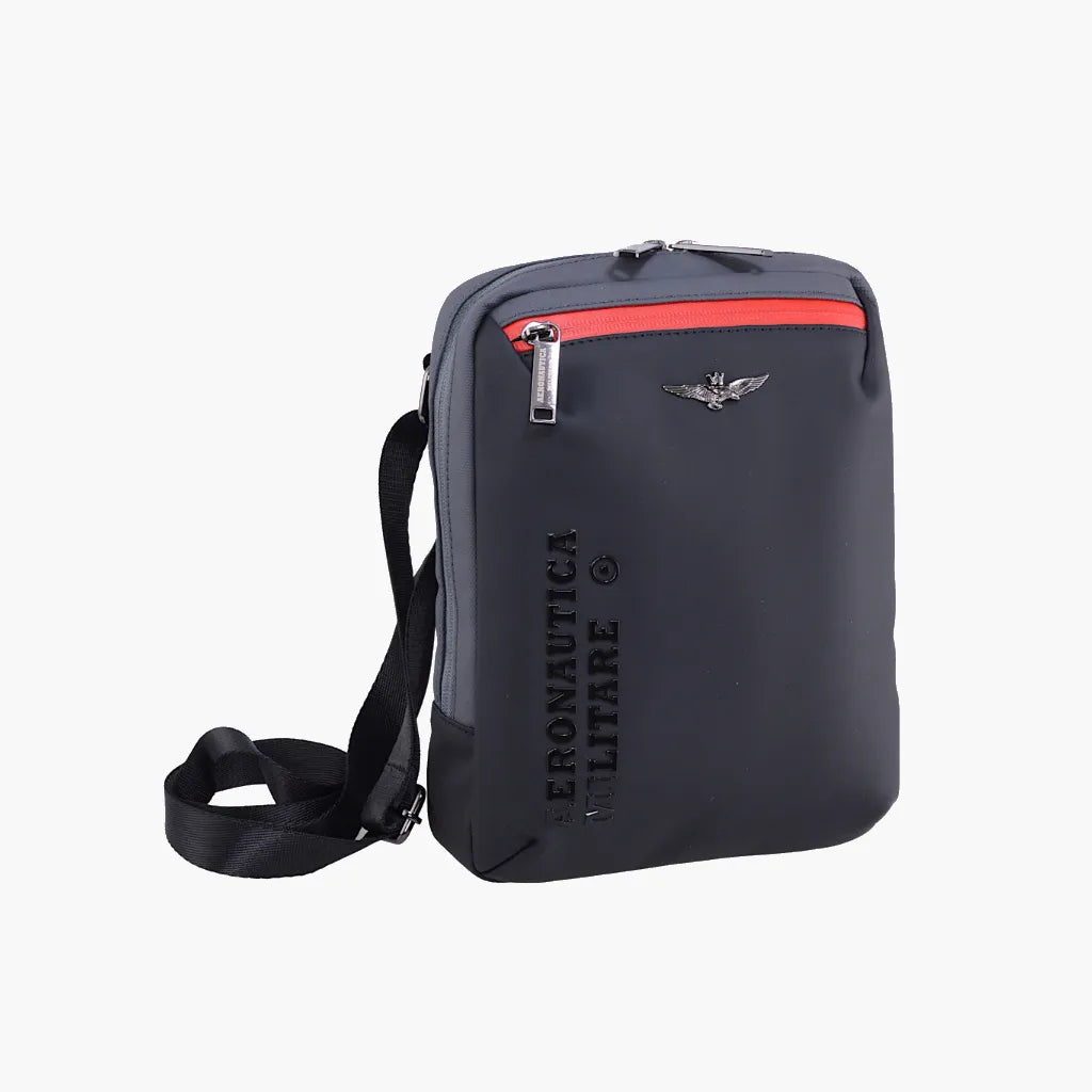 Aeronautica militaire Helix τσαντάκι ώμου μεγάλο black-red AM482