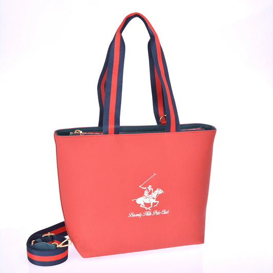 Polo Beverly Hills τσάντα ώμου μεγάλη κόκκινη . BH-4080