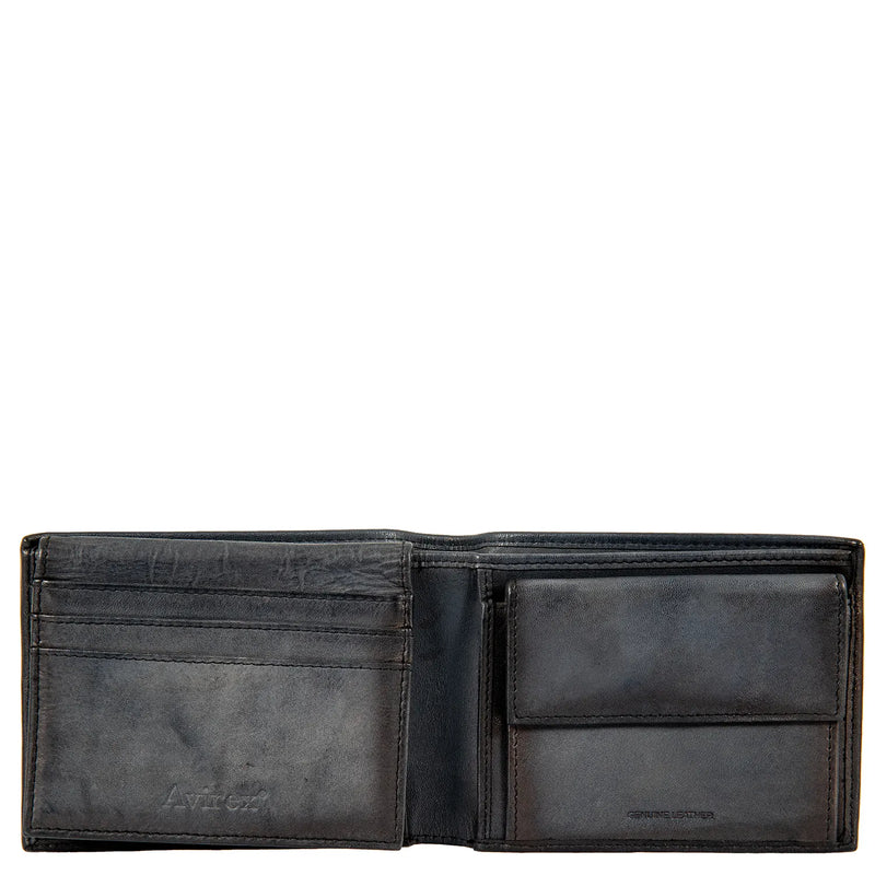 Avirex Δερμάτινο πορτοφόλι Bell vintage black BLL10-120