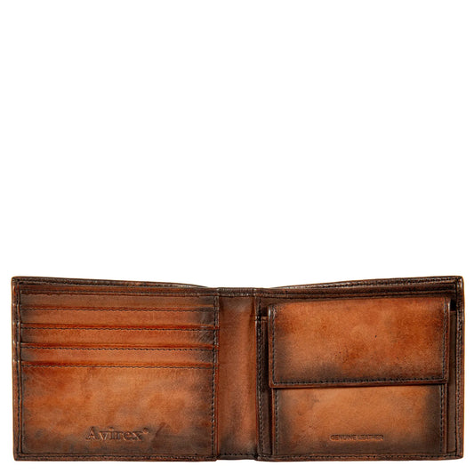 Avirex Δερμάτινο πορτοφόλι μικρό Bell vintage brown BLL12-920