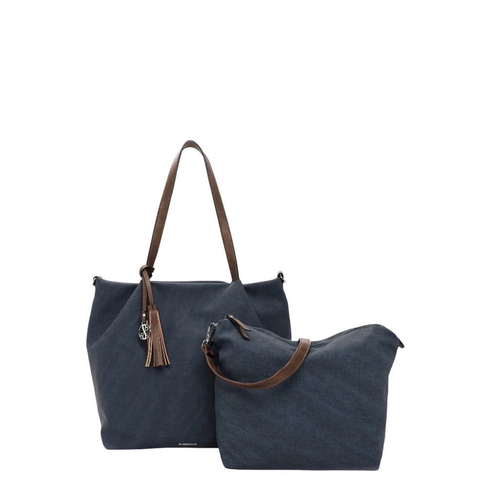 Emily & Noah shopping bag μεγάλη blue taupe 62792509
