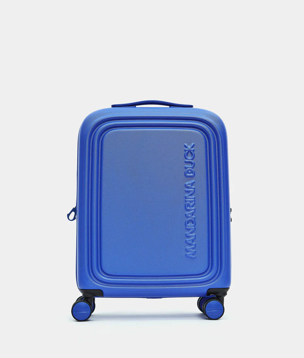 Mandarina Duck LOGODUCK Επεκτεινόμενη σκληρή μικρή βαλίτσα Cabin 55X40X20/23 cm Blue