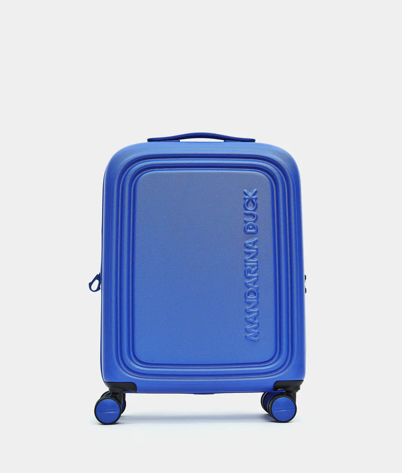 Mandarina Duck LOGODUCK Επεκτεινόμενη σκληρή μικρή βαλίτσα Cabin 55X40X20/23 cm Blue