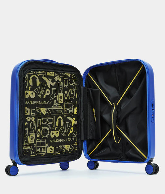 Mandarina Duck LOGODUCK Επεκτεινόμενη σκληρή μικρή βαλίτσα Cabin 55X40X20/23 cm Blue