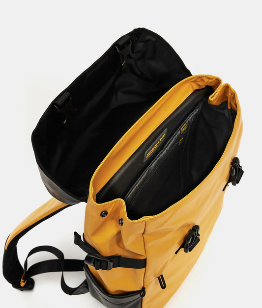Mandarina Duck σακίδιο πλάτης eco coated με καπάκι κίτρινη