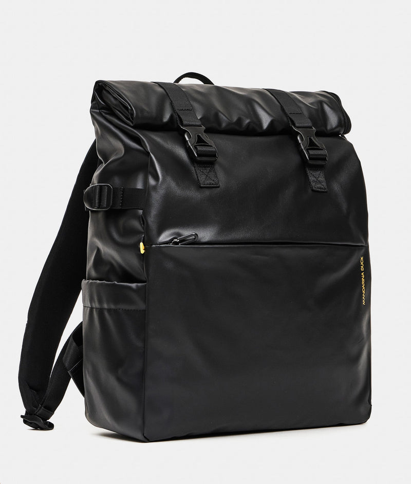 Mandarina Duck σακίδιο πλάτης eco coated με ιμάντες μαύρο
