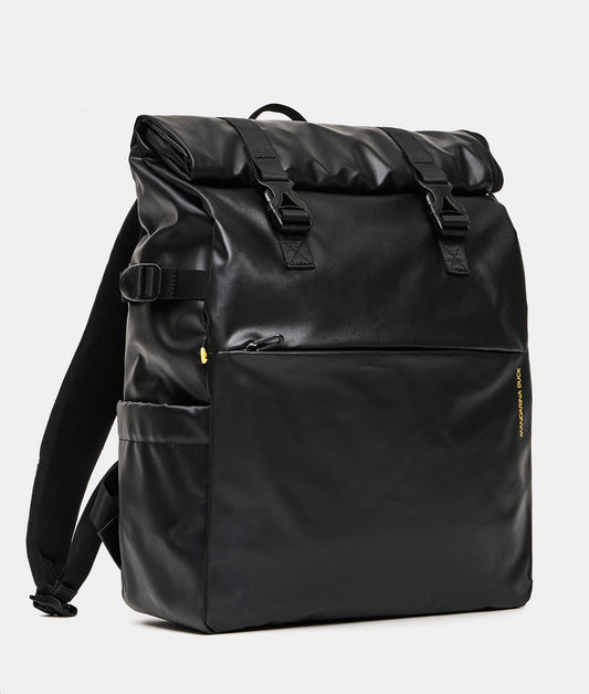 Mandarina Duck σακίδιο πλάτης eco coated με ιμάντες μαύρο
