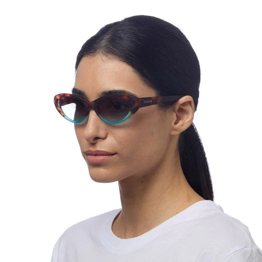 Okkia γυαλιά Lina Small Cat Eye Havana and blue OK029-HB
