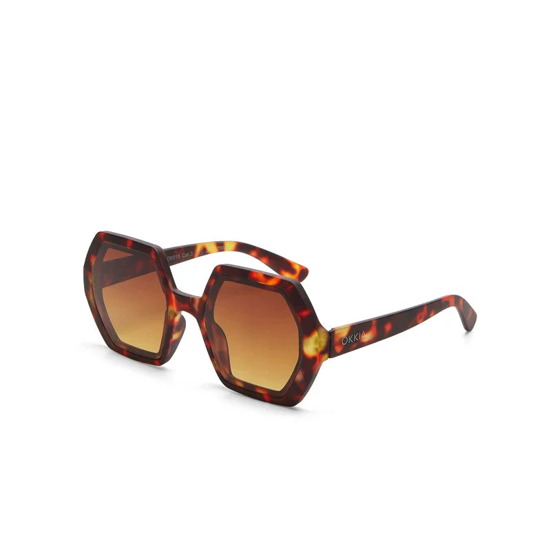 OKKIA γυαλιά ηλίου Emma εξαγωνικά Classic Havana OK015-CH